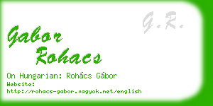 gabor rohacs business card