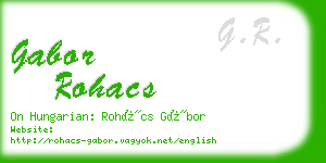 gabor rohacs business card